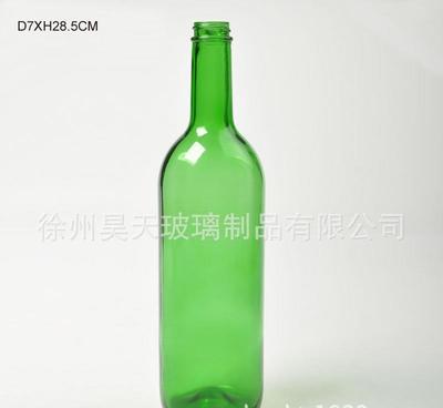 【玻璃瓶生产厂家翠绿料750毫升葡萄酒瓶香槟酒瓶螺口】价格_厂家_图片